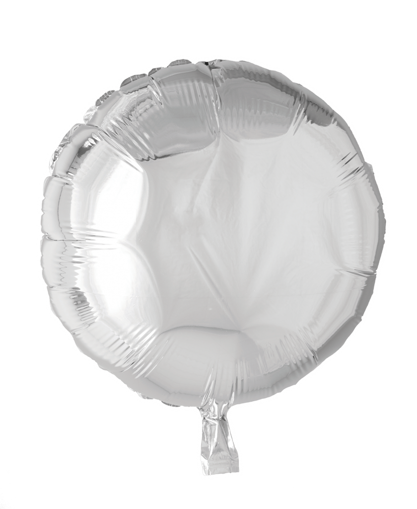 Folieballong, rund, silver 46 cm